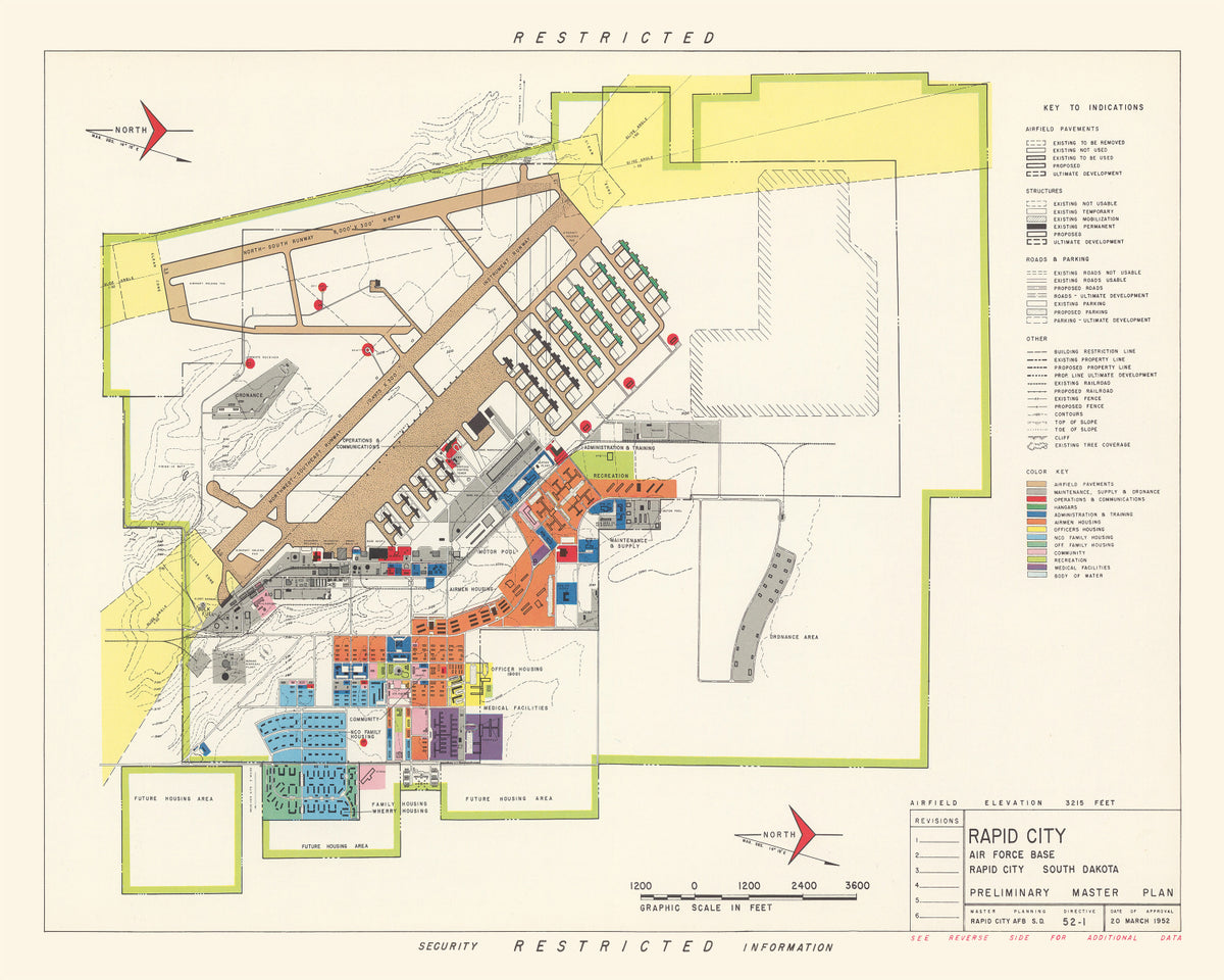 Preview of Vintage Map of Rapid City Air Force Base, 1952