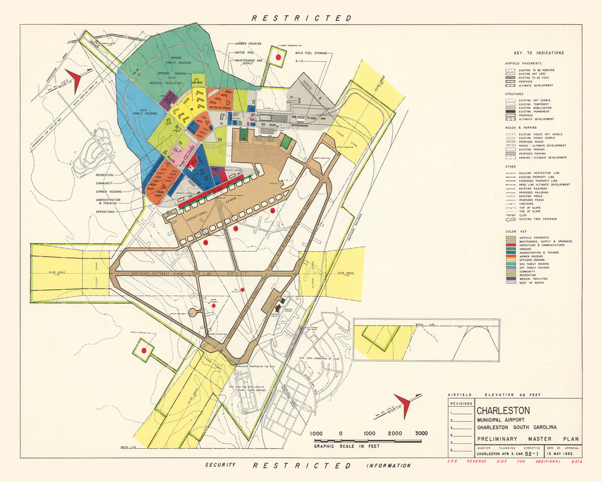 Preview of Vintage Map of Charleston Municipal Airport, 1952