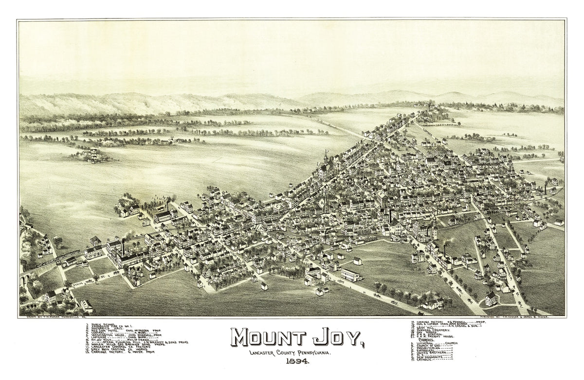 Preview of Vintage Map of Mount Joy, Pennsylvania 1894
