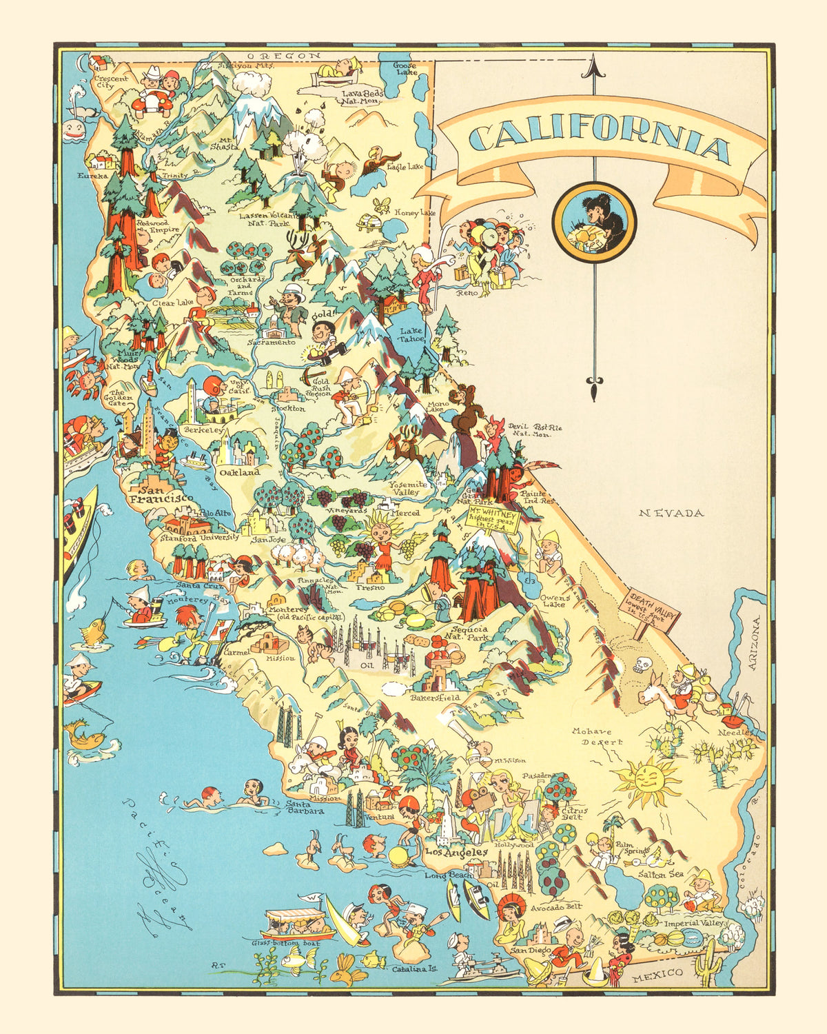 Preview of Vintage Map of California 1935