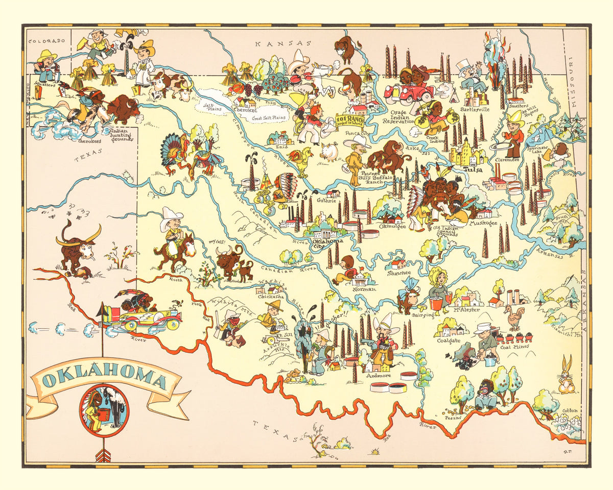Preview of Vintage Map of Oklahoma 1935