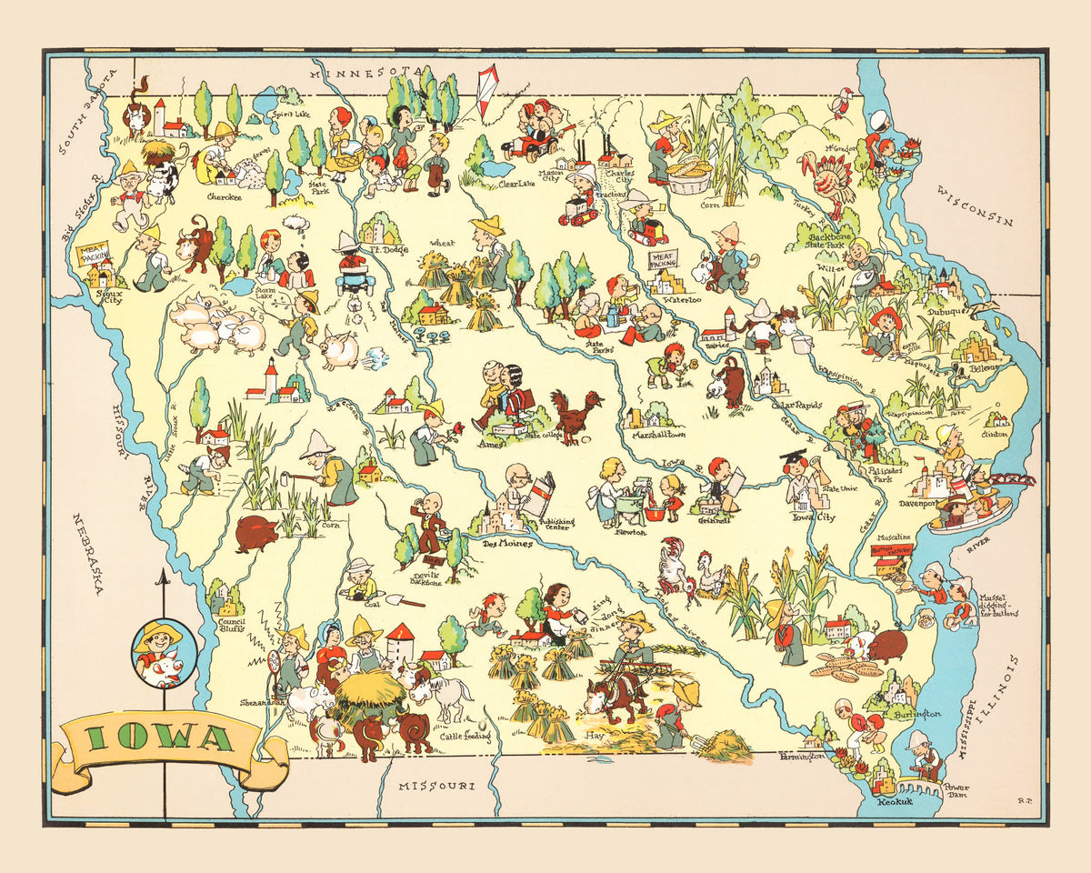 Preview of Vintage Map of Iowa 1935