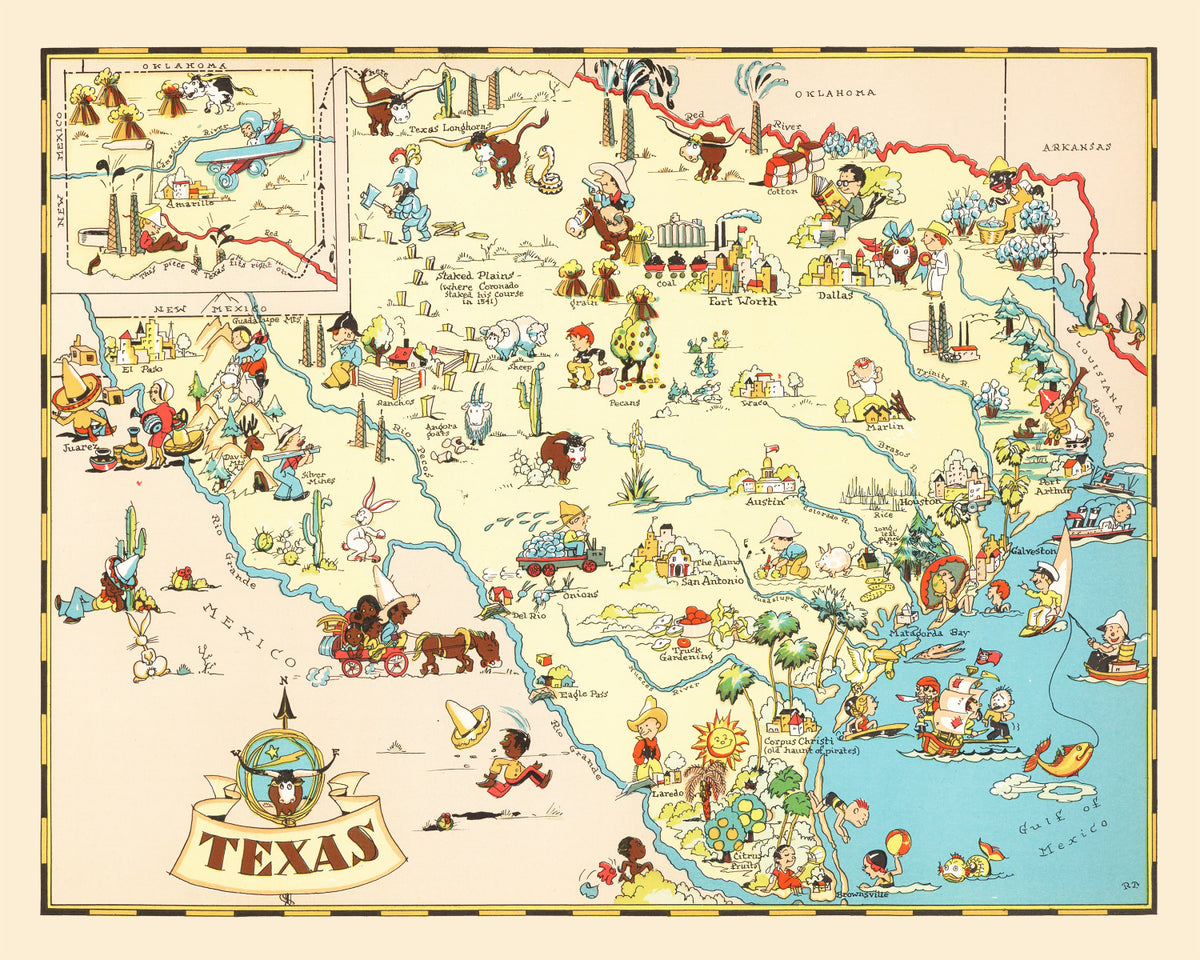 Preview of Vintage Map of Texas 1935