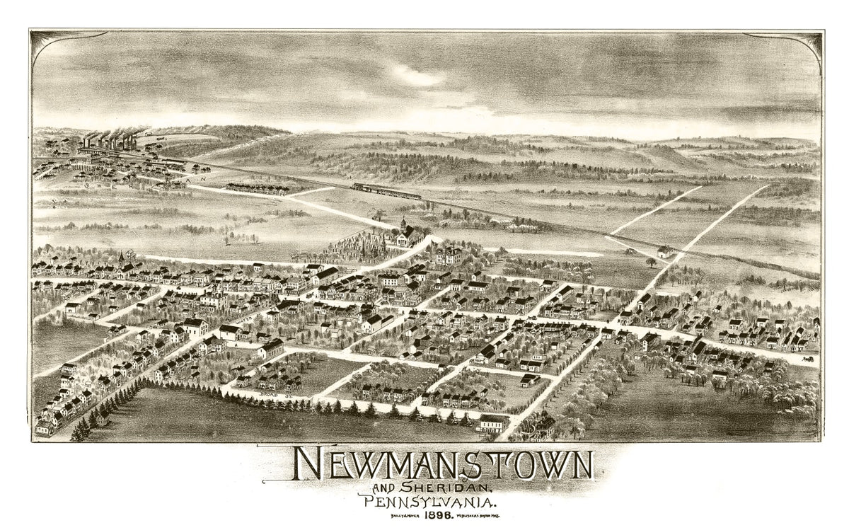 Preview of Vintage Map of Newmanstown & Sheridan, Pennsylvania 1898
