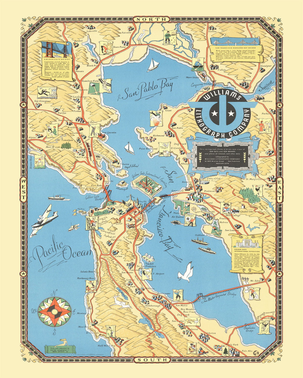 Preview of Vintage Map of San Francisco Bay, 1939