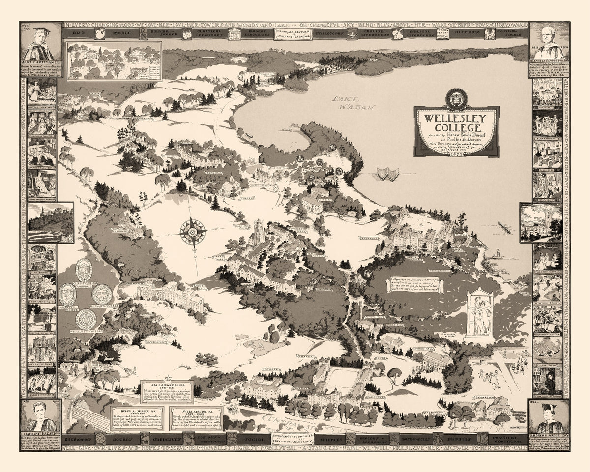 Preview of Vintage Map of Wellesley College, 1943