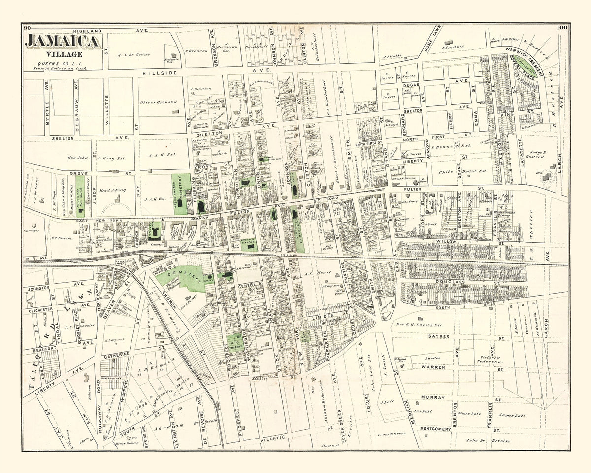 Preview of Vintage Map of Jamaica Queens, New York 1873