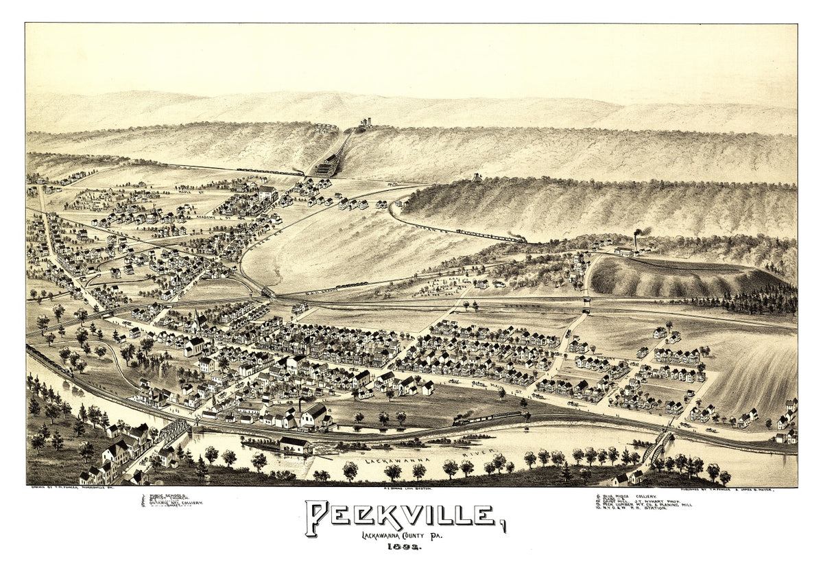 Preview of Vintage Map of Peckville, Pennsylvania 1892