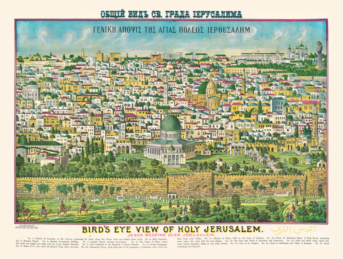 Preview of Vintage Map of Jerusalem, 1900