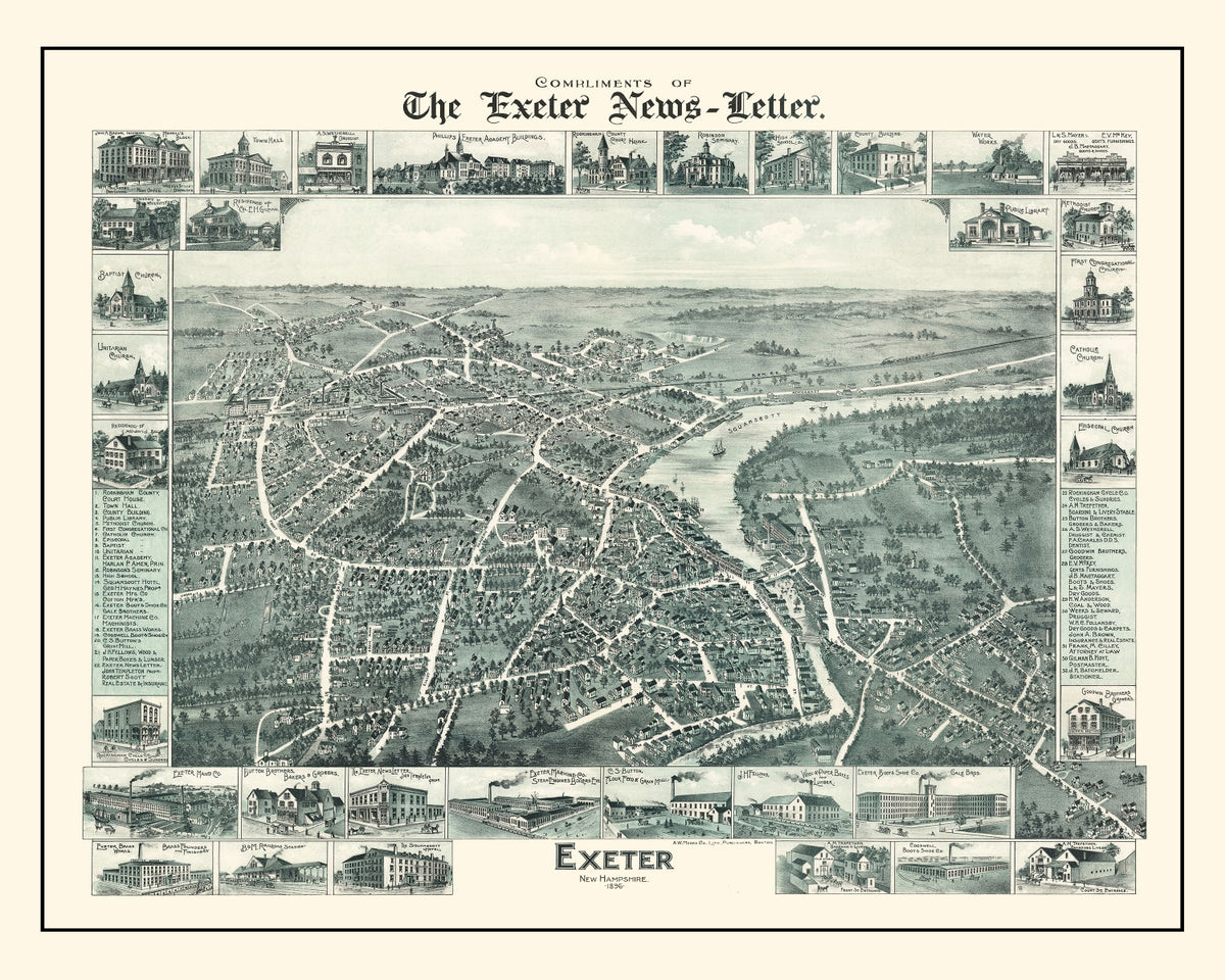 Preview of Vintage Map of Exeter, New Hampshire 1896