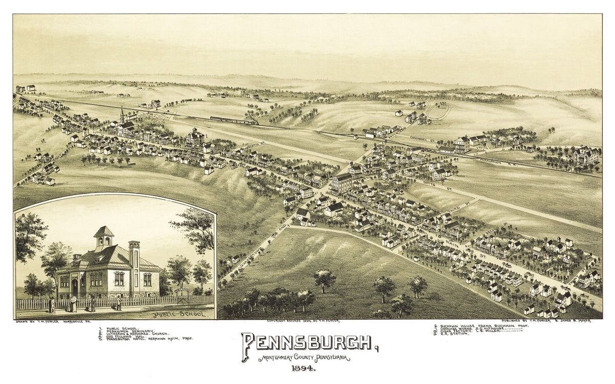 Preview of Vintage Map of Pennsburgh, Pennsylvania 1894