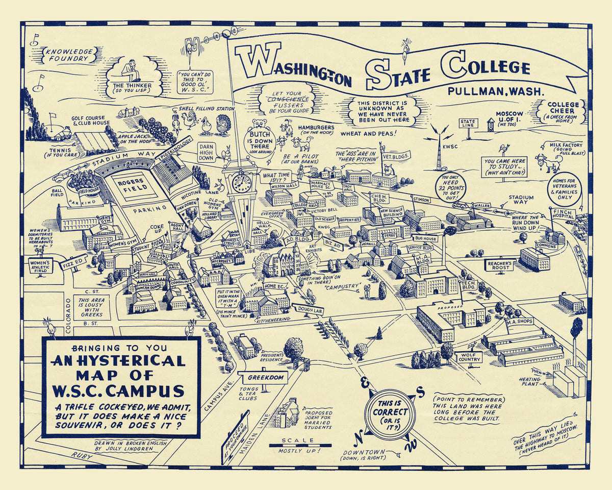 Preview of Vintage Map of Washington State University, 1946
