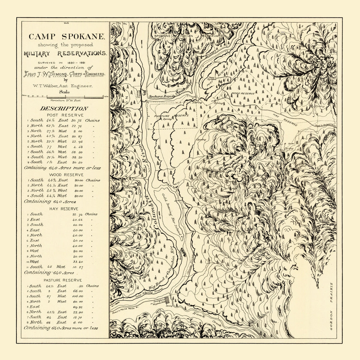Preview of Vintage Map of Camp Spokane, 1882