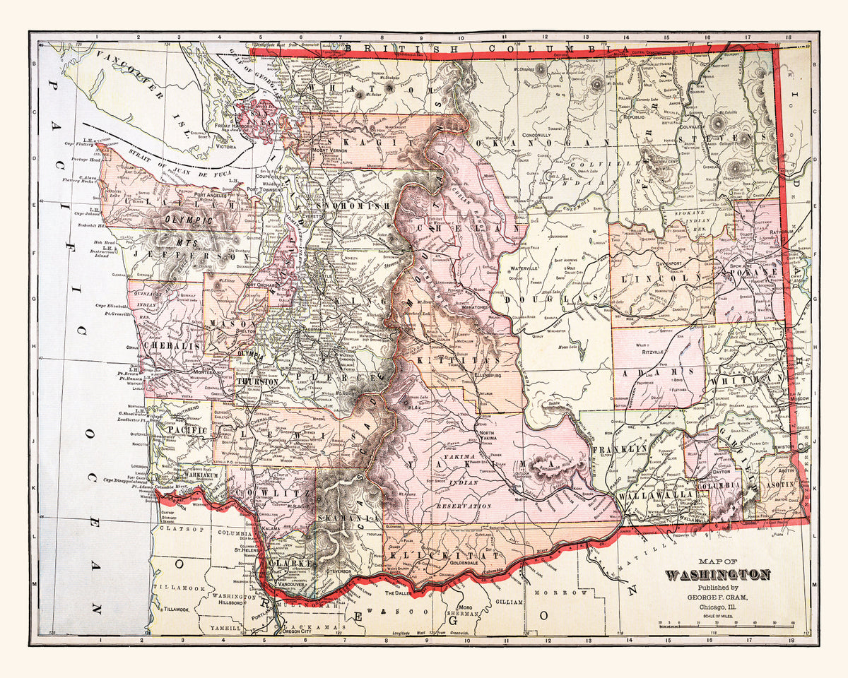 Preview of Vintage Map of Washington 1904