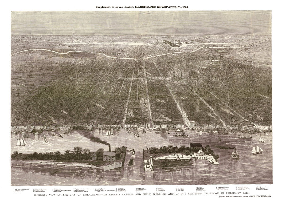 Preview of Vintage Map of Philadelphia, Pennsylvania 1876