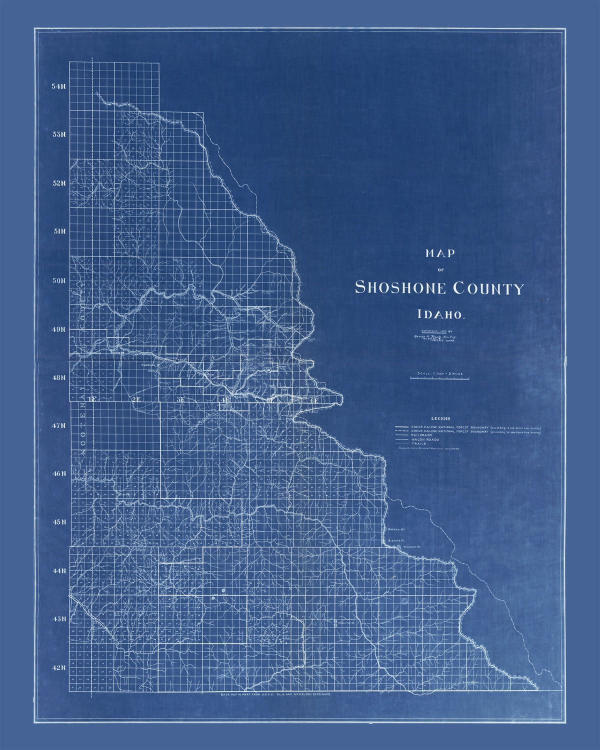 Preview of Vintage Map of Shoshone County, Idaho 1907