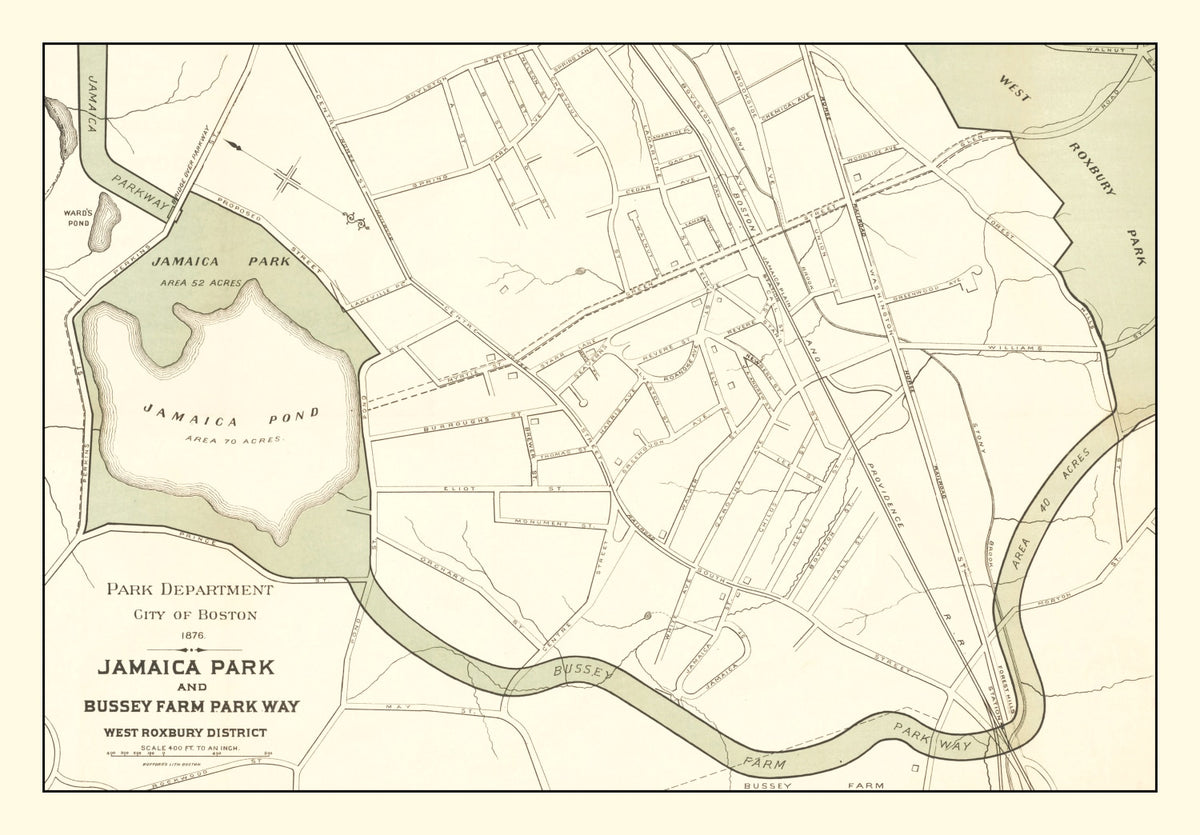 Preview of Vintage Map of Jamaica Park, Massachusetts 1876