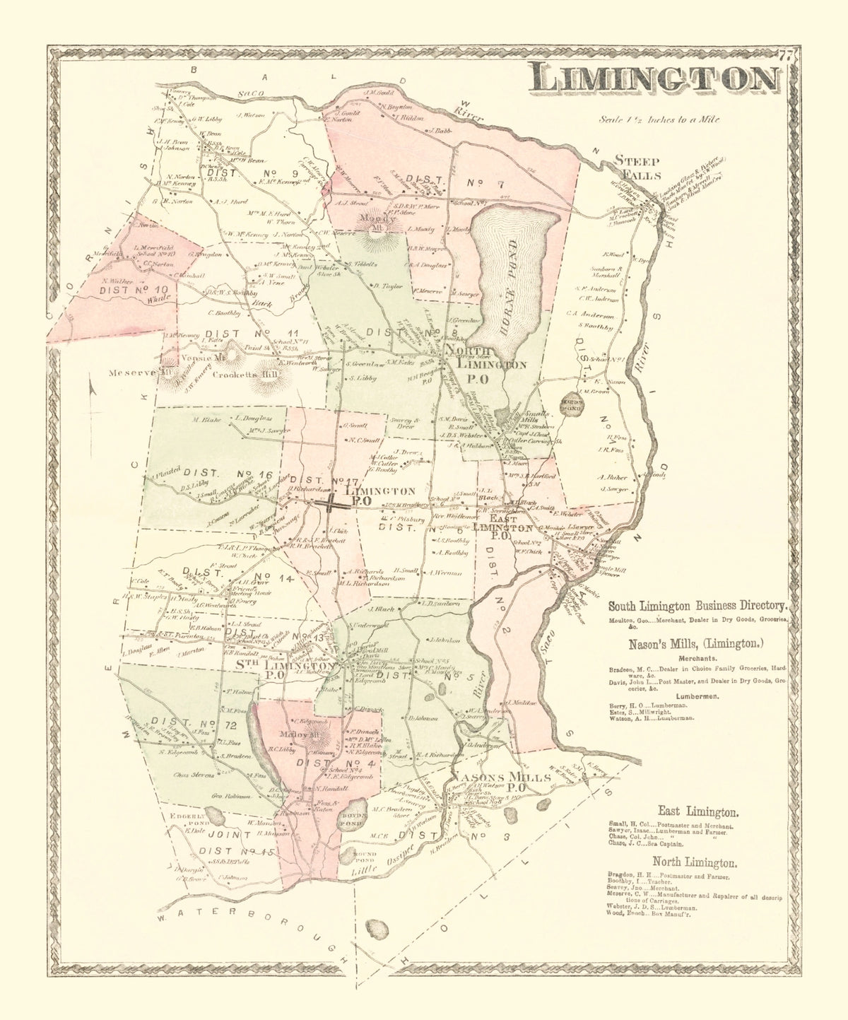 Preview of Vintage Map of Limington, Pennsylvania 1872