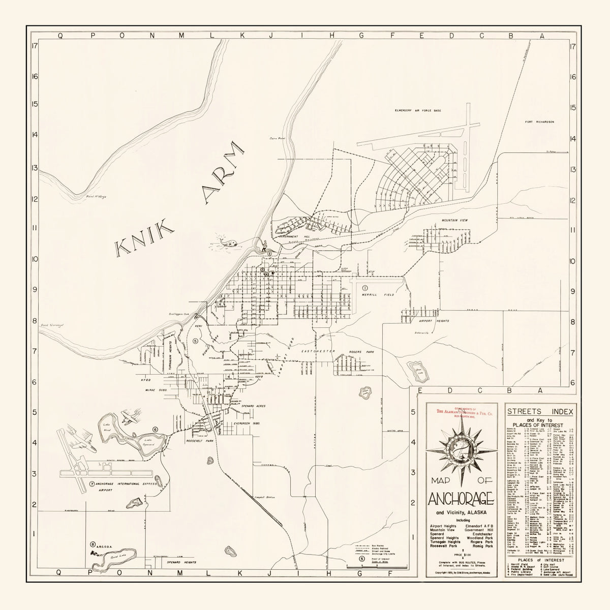 Preview of Vintage Map of Anchorage, Alaska 1951