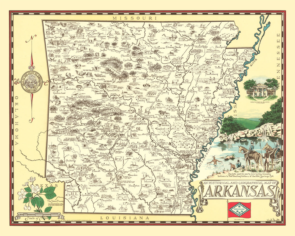 Preview of Vintage Map of Arkansas 1938