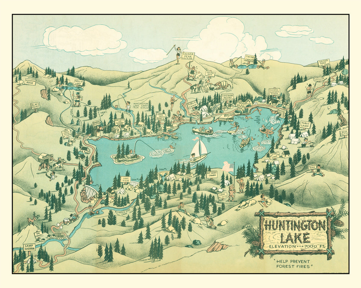 Preview of Vintage Map of Huntington Lake, 1940