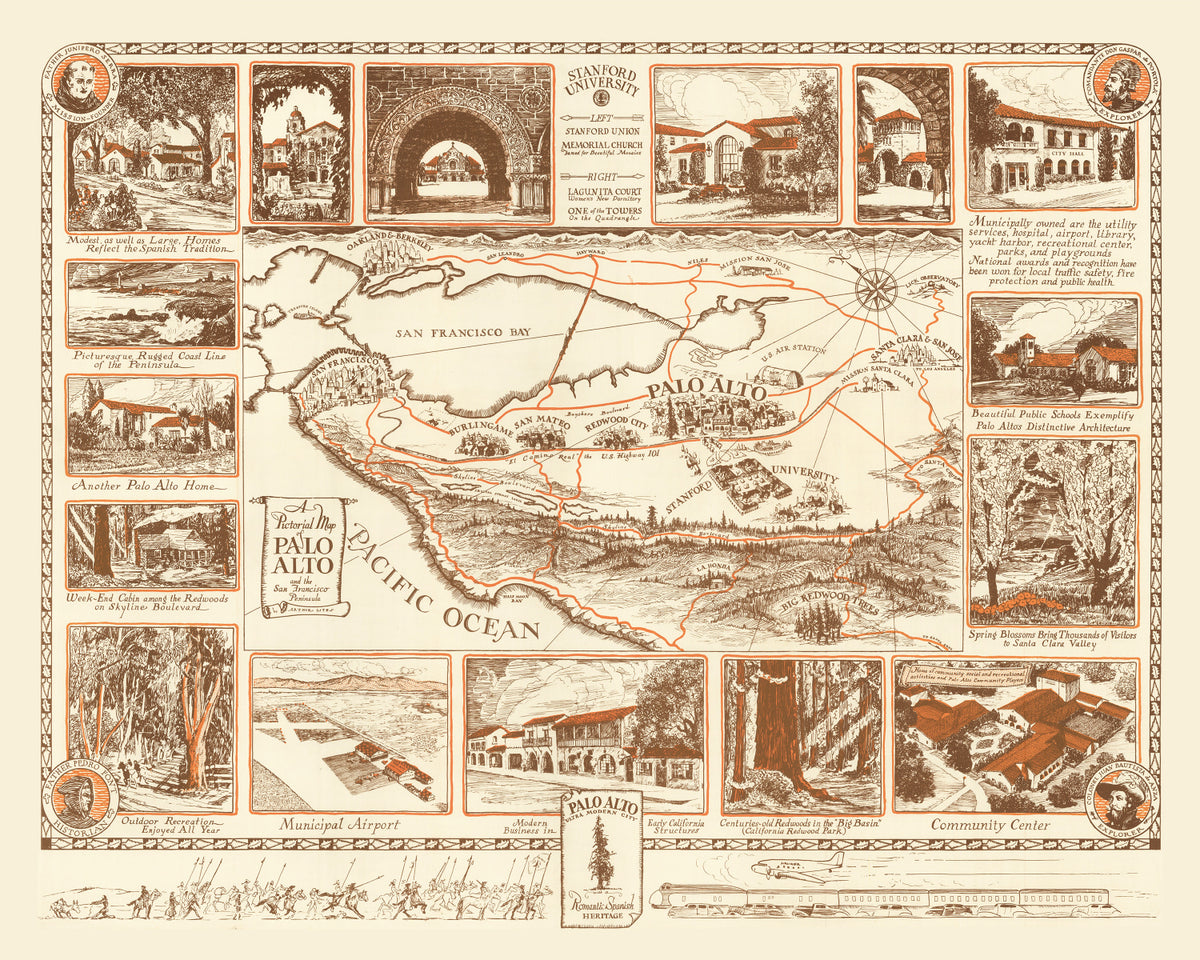 Preview of Vintage Map of Palo Alto, California 1940