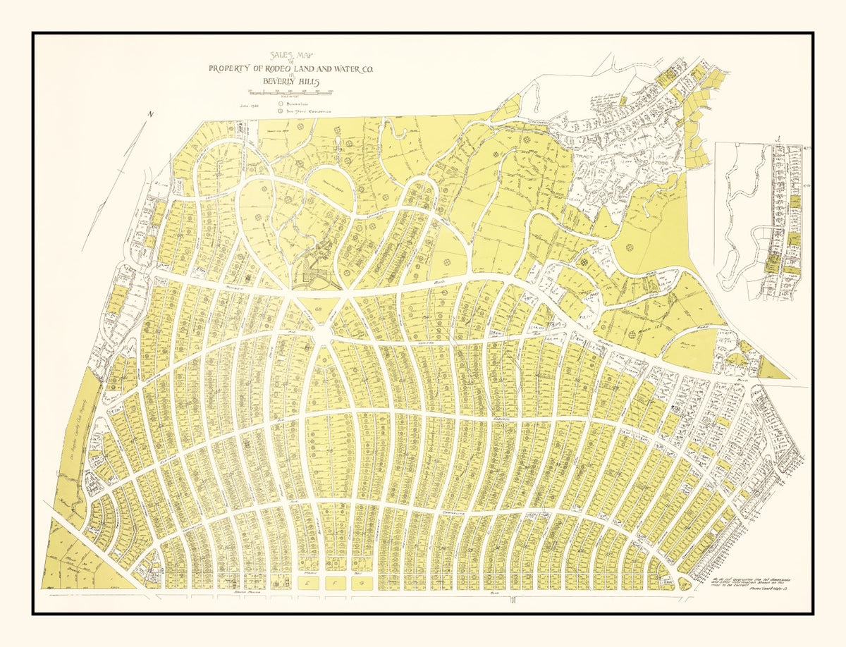 Preview of Vintage Map of Beverly Hills, California 1940