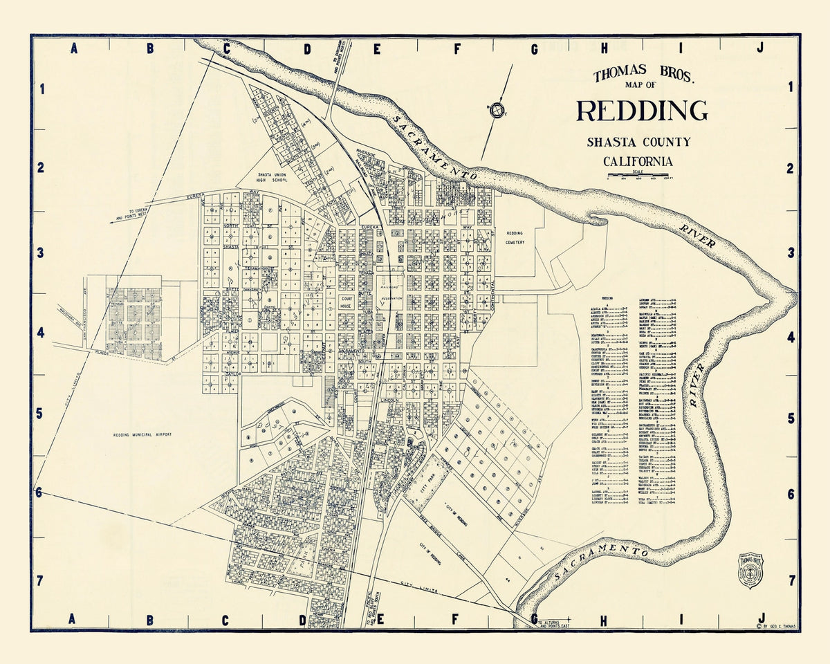 Preview of Vintage Map of Redding, California 1920