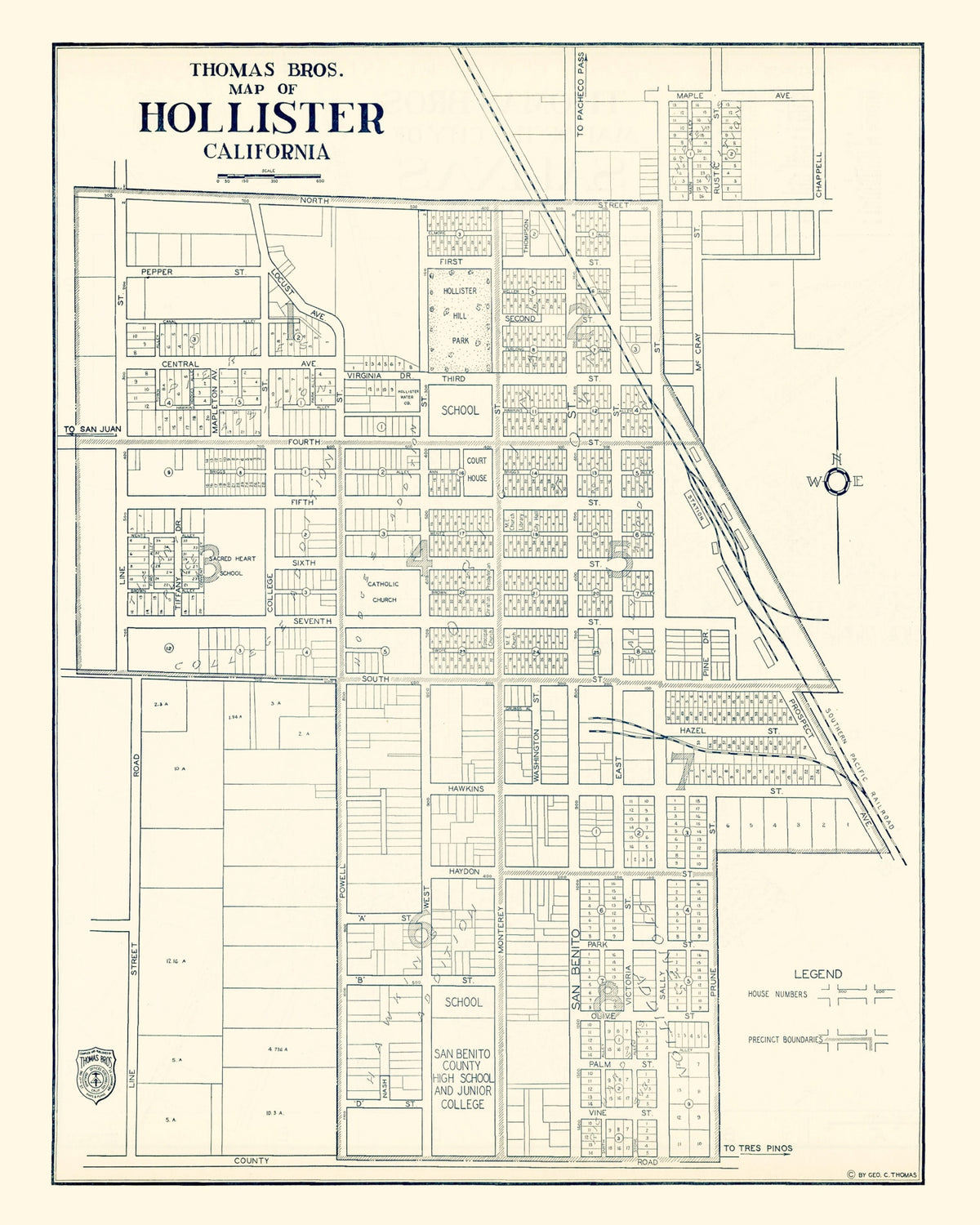 Preview of Vintage Map of Hollister, California 1920