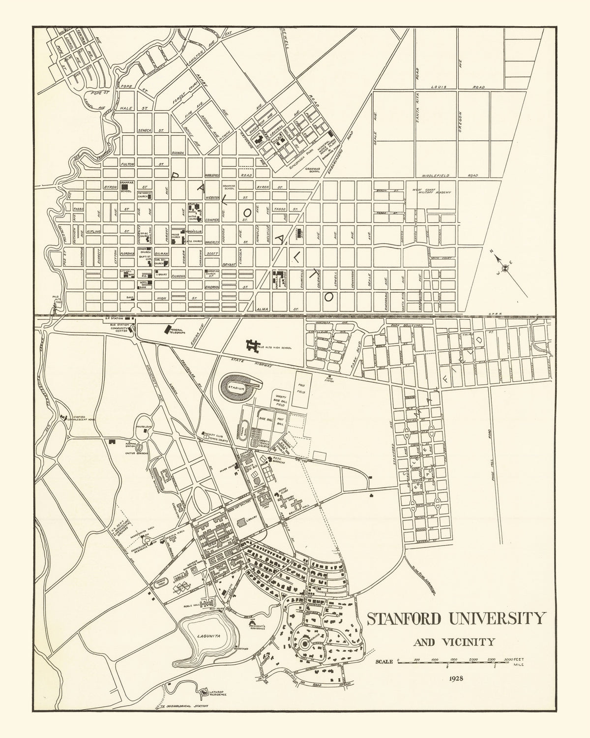 Preview of Vintage Map of Stanford University, 1928