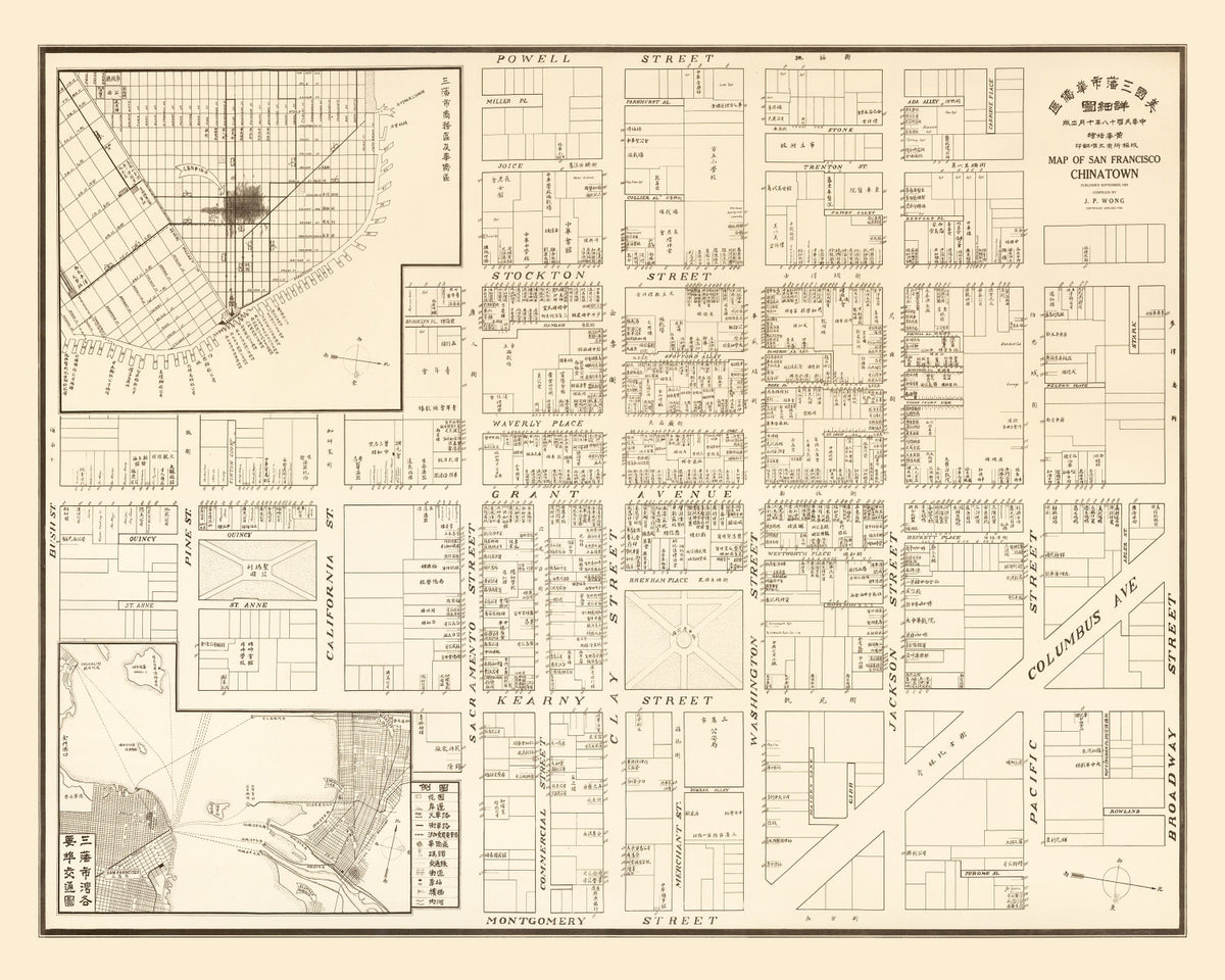 Preview of Vintage Map of San Francisco's China Town, California 1929