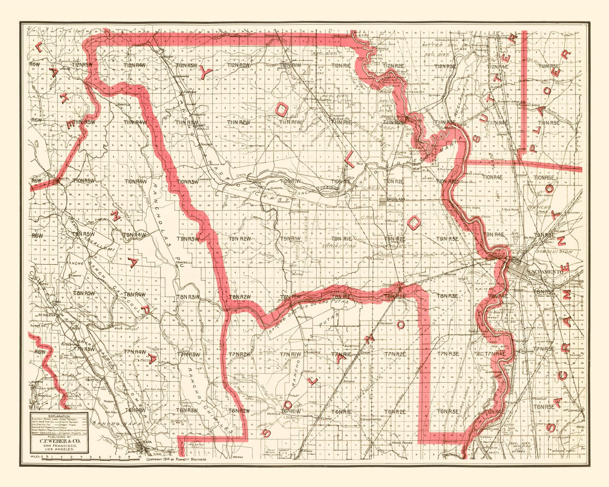Preview of Vintage Map of Yolo County, California 1914
