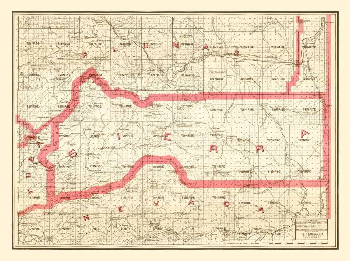 Preview of Vintage Map of Sierra County, California 1914