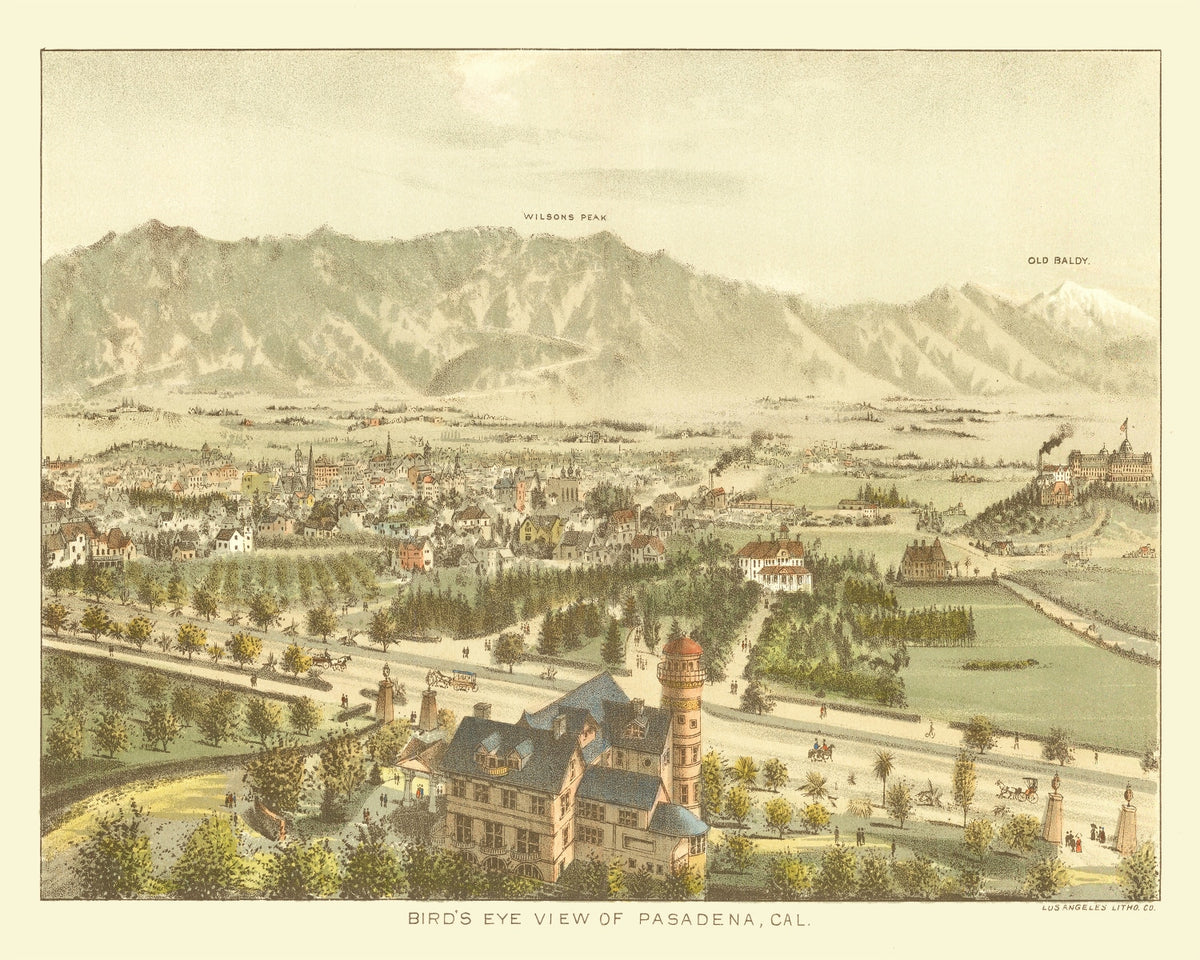 Preview of Vintage Map of Padadena, California 1892