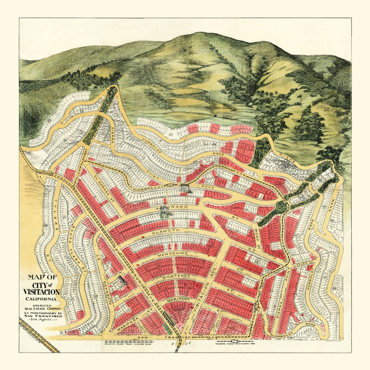 Preview of Vintage Map of Visitacion, California 1908