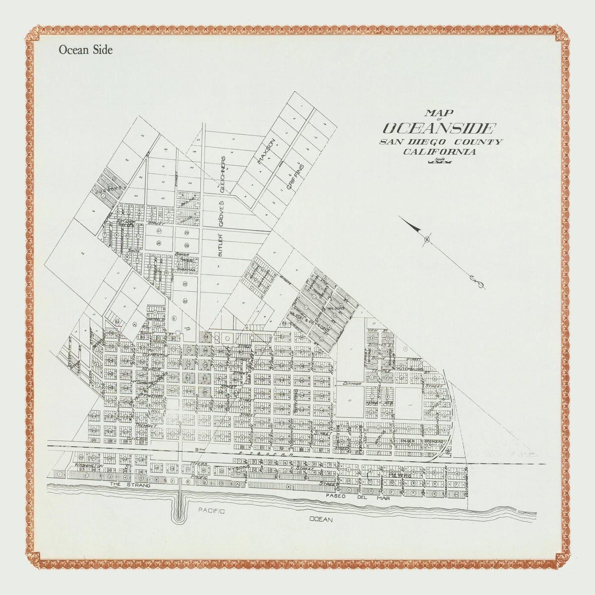 Preview of Vintage Map of Oceanside, California 1912