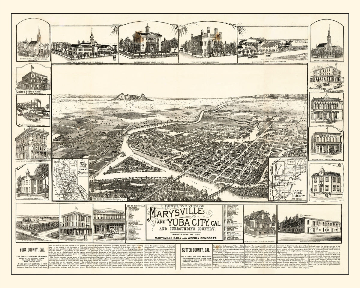 Preview of Vintage Map of Yuba, California 1888
