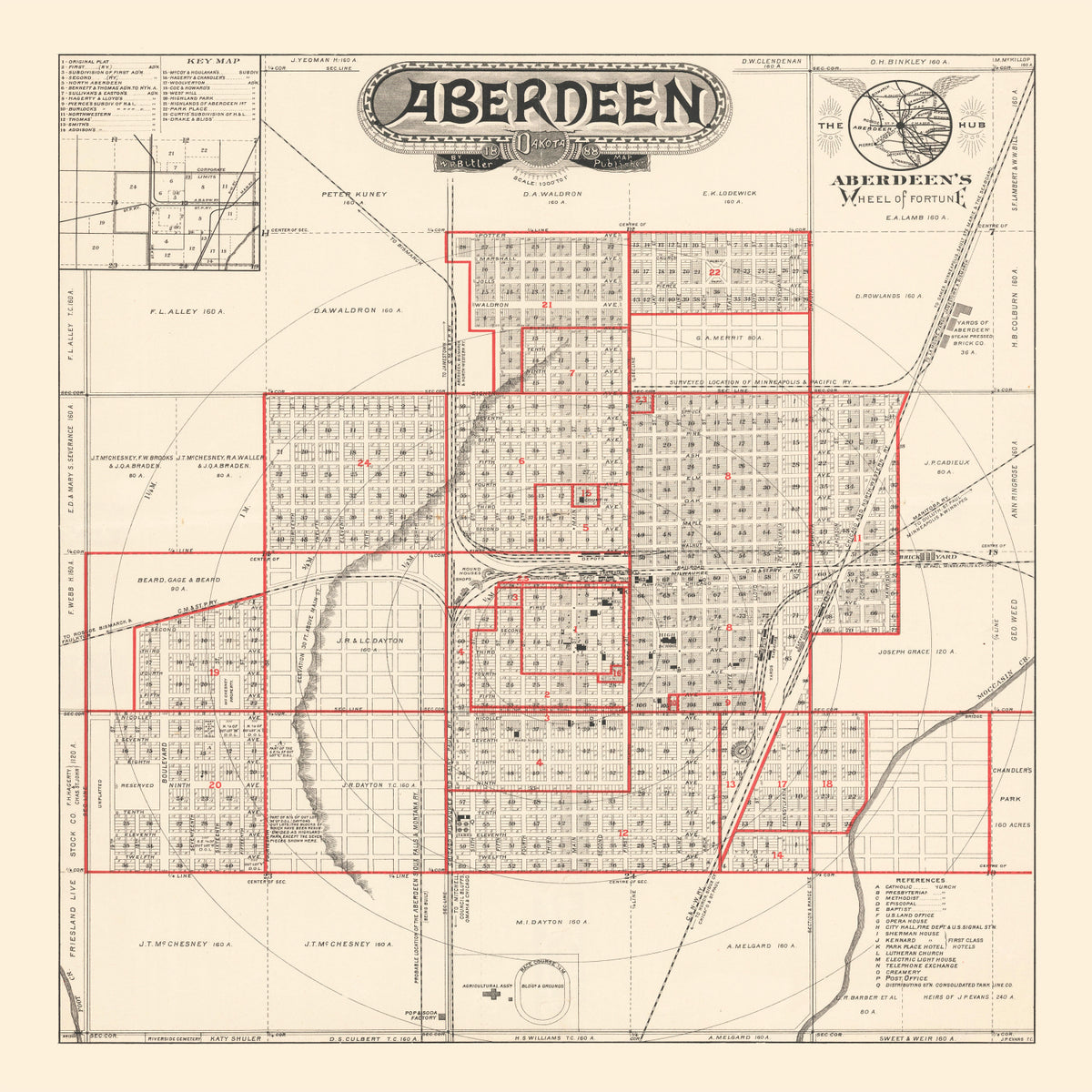 Preview of Vintage Map of Aberdeen, South Dakota 1888