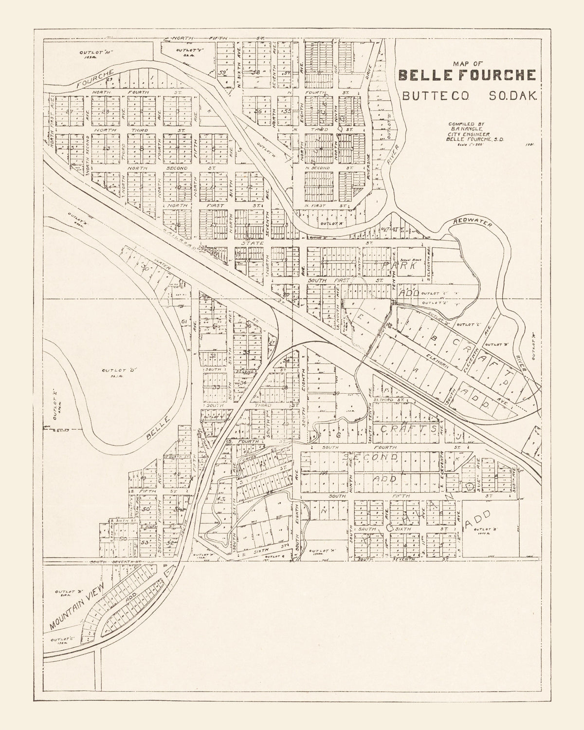 Preview of Vintage Map of Belle Fourche, South Dakota 1949