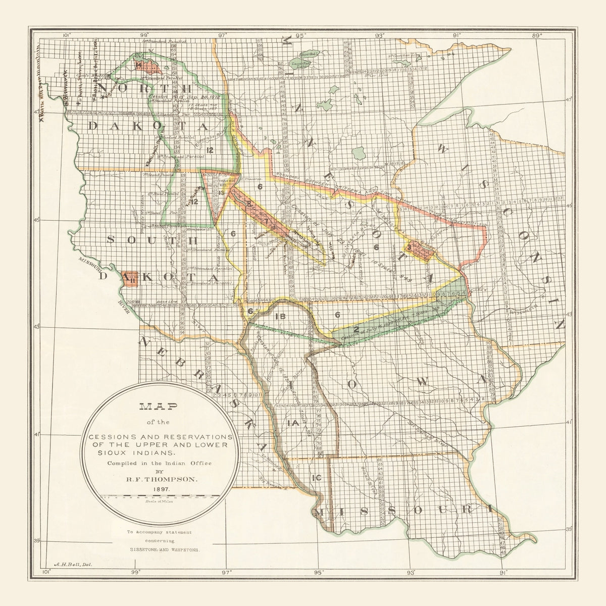 Preview of Vintage Native American Reservations Map 1897