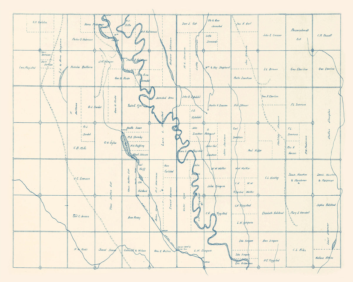 Preview of Vintage Map of Brookings County, South Dakota 1921