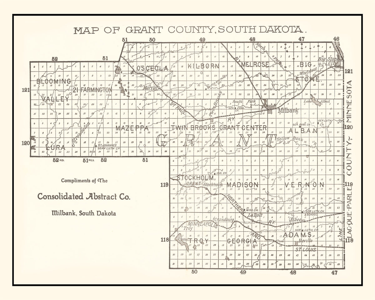 Preview of Vintage Map of Grant County, South Dakota 1900