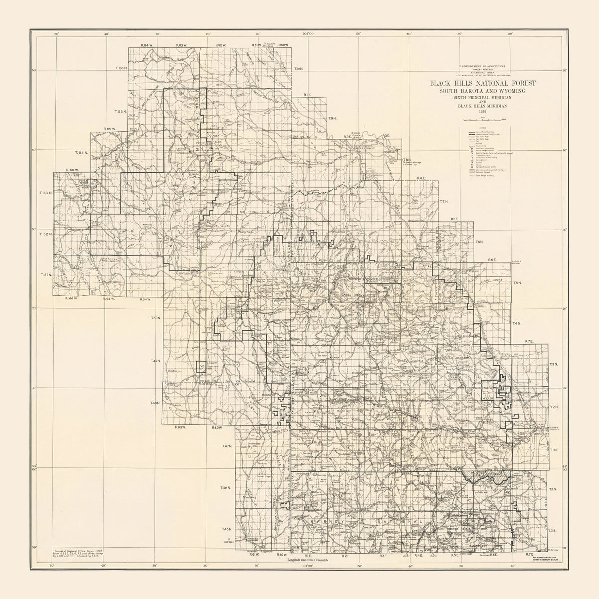 Preview of Vintage Harney National Forest Map 1939
