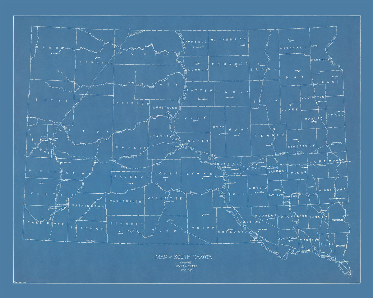 Preview of Vintage Map of South Dakota 1930