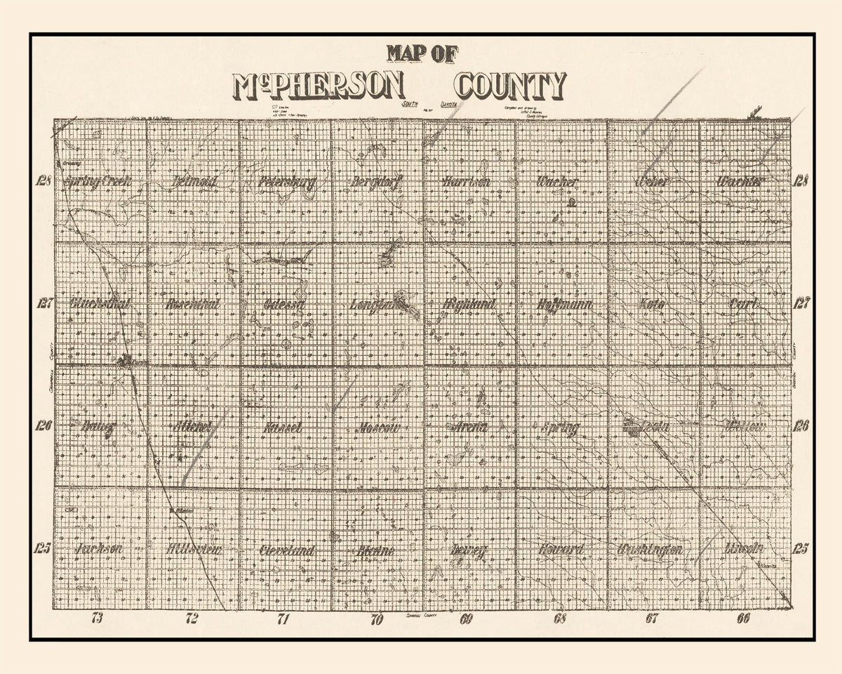 Preview of Vintage Map of McPherson County, South Dakota 1914