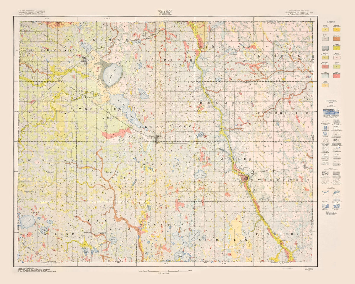 Preview of Vintage Map of Jackson County, Minnesota 1923