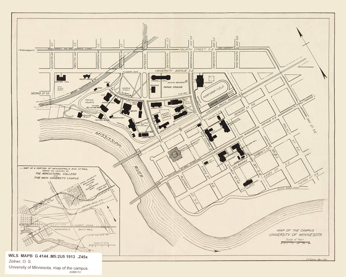 Preview of Vintage University of Minnesota Map 1913