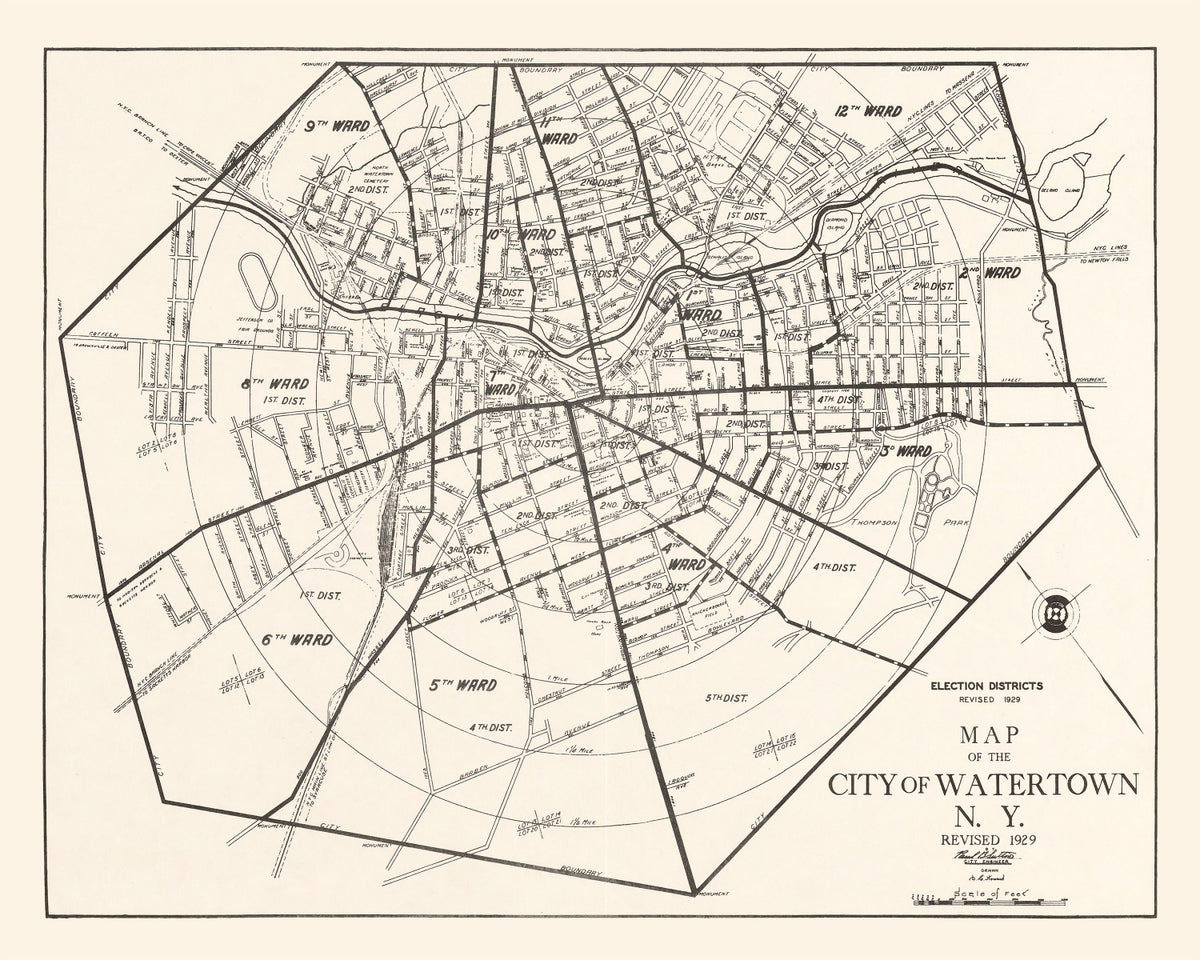 Preview of Vintage Map of Watertown, New York 1929