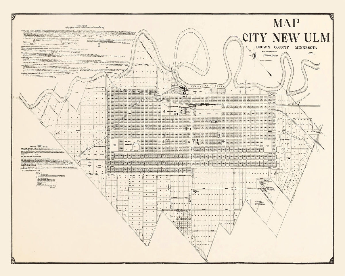 Preview of Vintage Map of New Ulm, Minnesota 1929