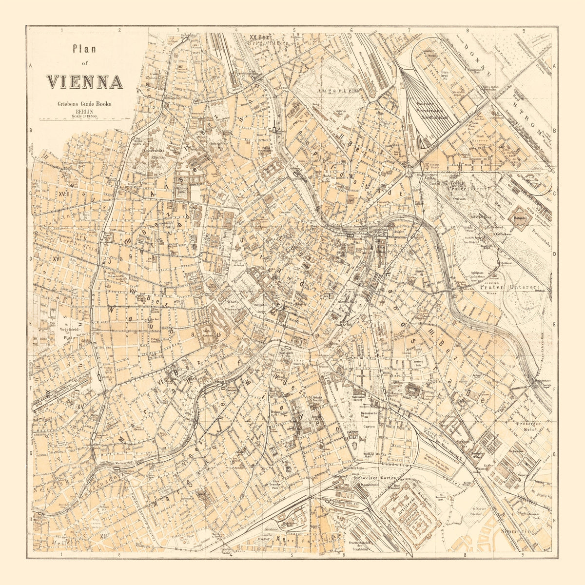 Preview of Vintage Map of Vienna, Austria 1923